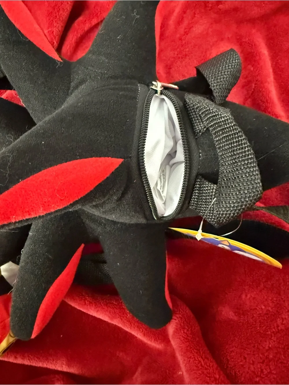 Plush Character Kids Backpack - Black, Red & Yellow